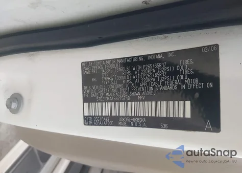 2006 Toyota Sequoia Sr5 V8 from USA, damaged, VIN 5TDZT34A46S275718